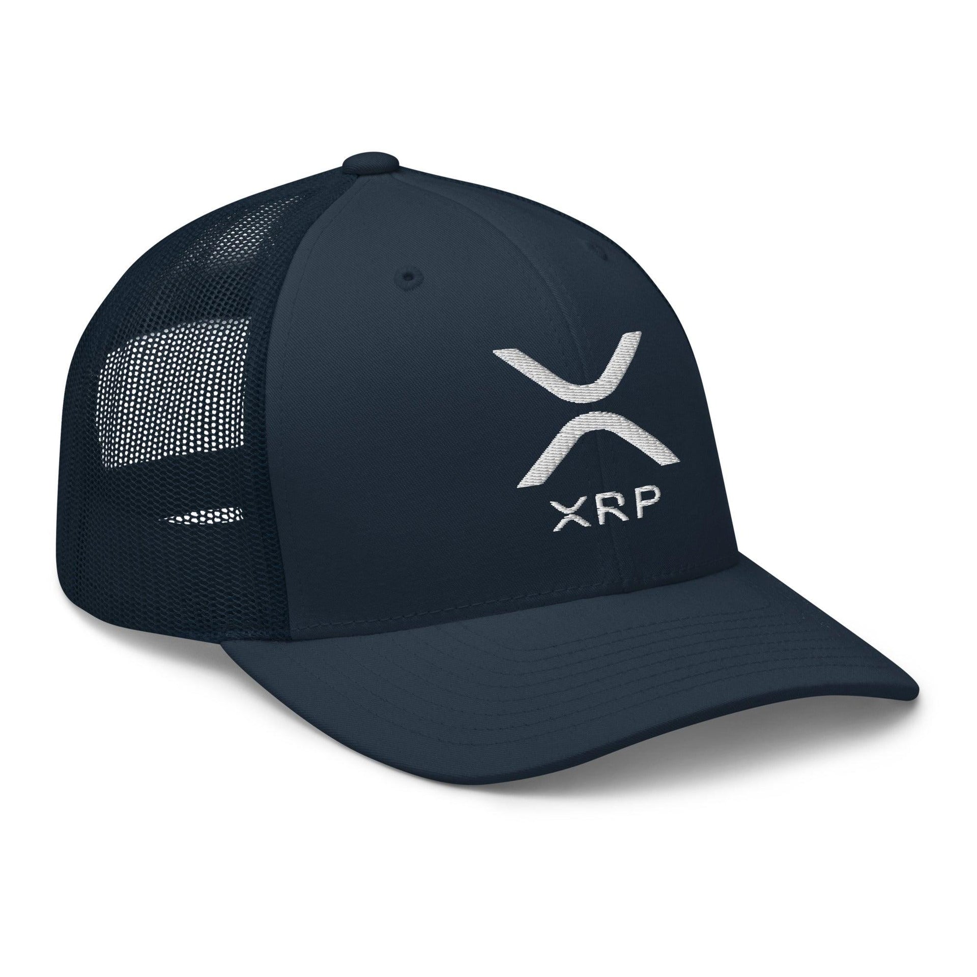 XRP Ripple Embroidered Mesh Trucker Hat Capital Crowns Crypto Trucker Hats