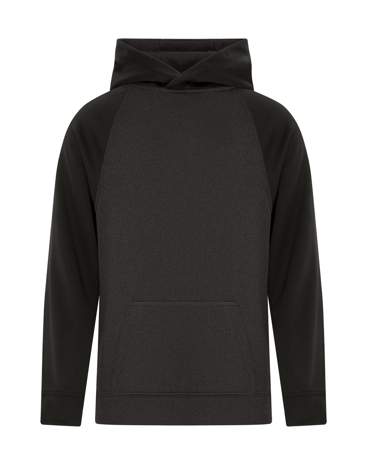 ATC Y2037, Game Day Fleece Two Tone Youth Hoodie, Charcoal/Black