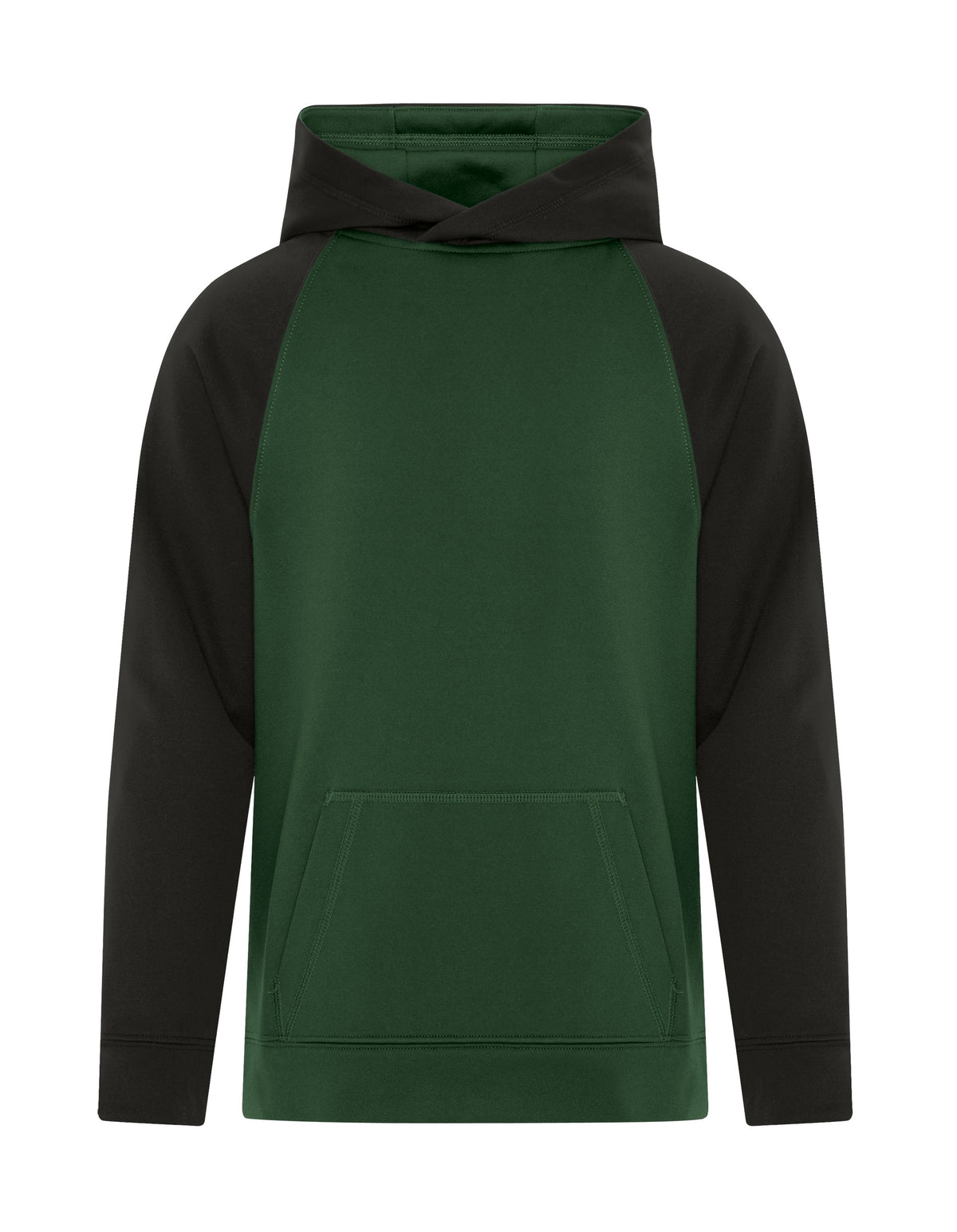 ATC Y2037, Game Day Fleece Two Tone Youth Hoodie, Forest Green/Black
