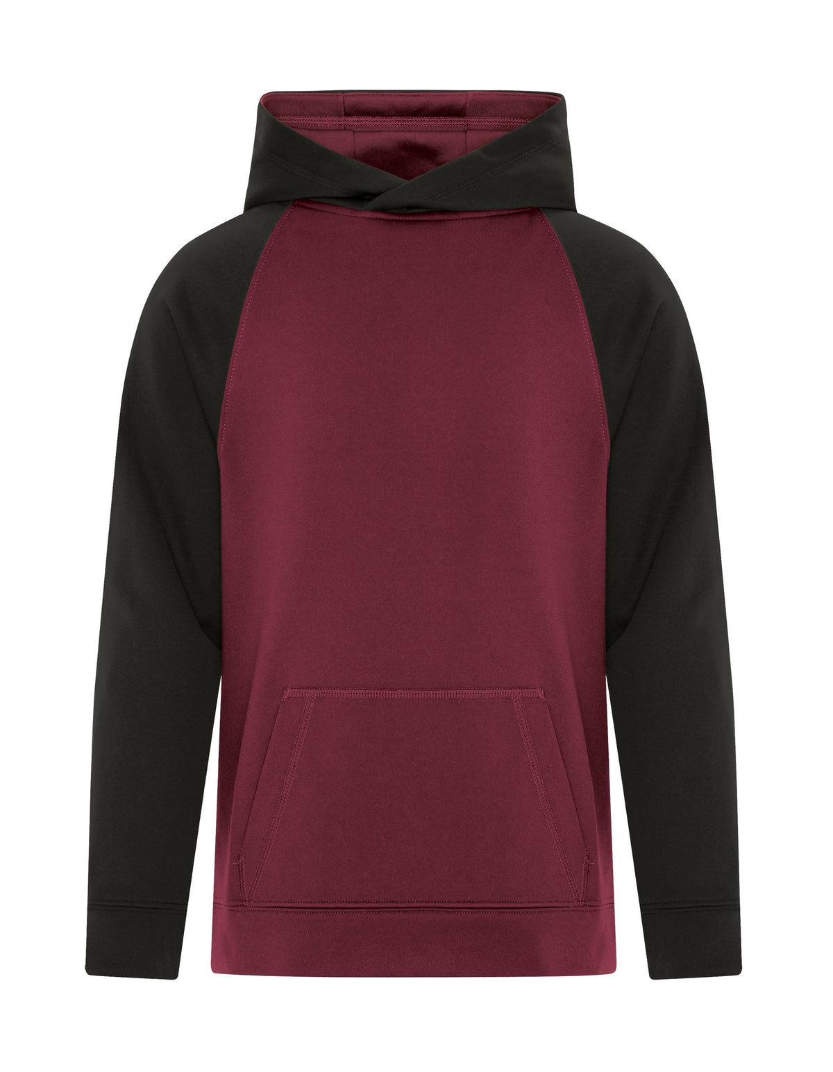 ATC Y2037, Game Day Fleece Two Tone Youth Hoodie, Maroon/Black