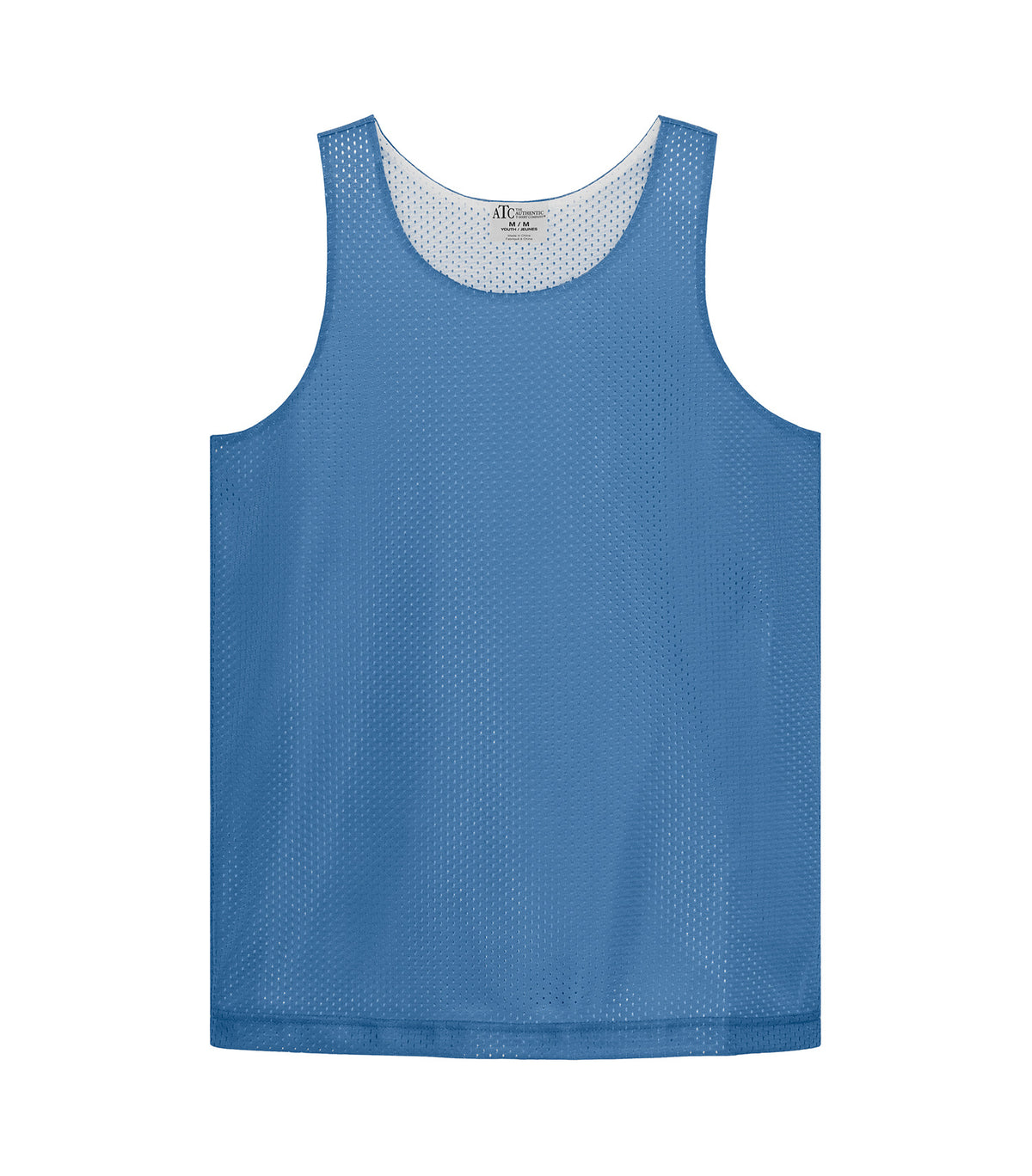 ATC Y3535, Pro Club Reversible Mesh Youth Tank Top, Carolina/White