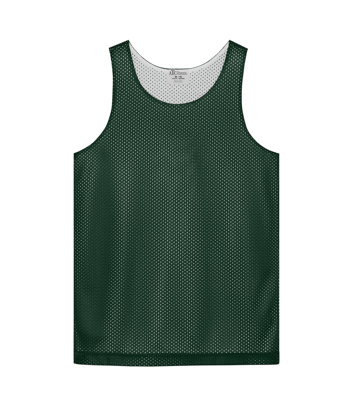 ATC Y3535, Pro Club Reversible Mesh Youth Tank Top, Forest Green/White