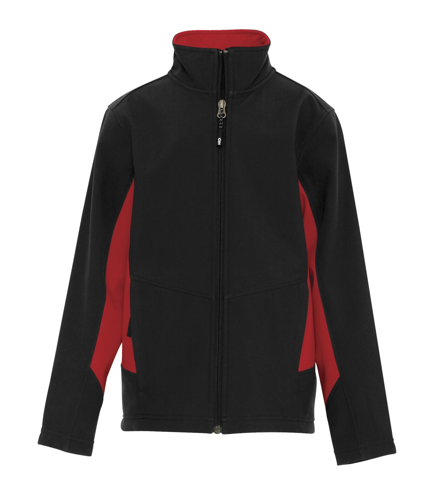 CoalHarbour - DISCONTINUED COAL HARBOUR® EVERYDAY COLOUR BLOCK WATER REPELLENT SOFT SHELL YOUTH JACKET. - Y7604 Black True Red XL CoalHarbour Y7604