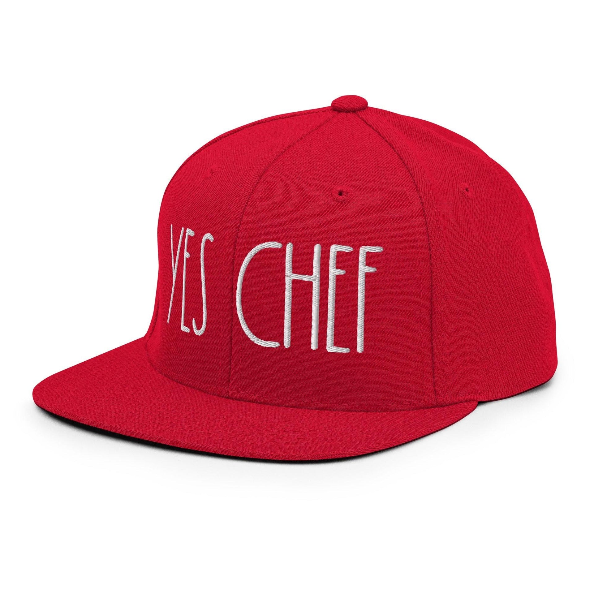 Yes Chef Bill Brim Snapback Hat Capital Crowns Funny Snapback Hats