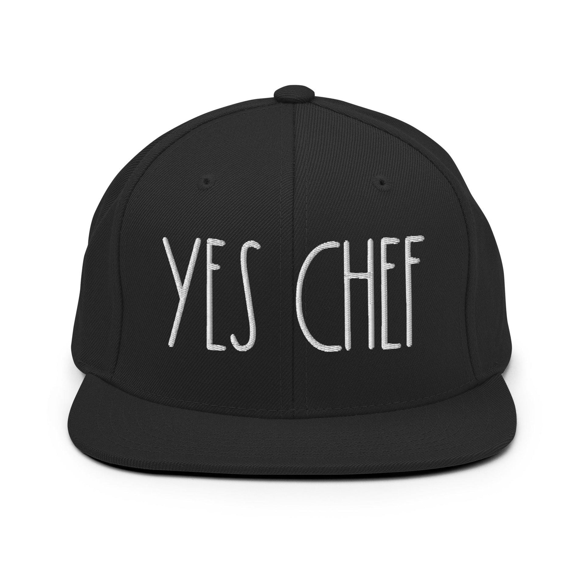 Yes Chef Bill Brim Snapback Hat Black Capital Crowns Funny Snapback Hats