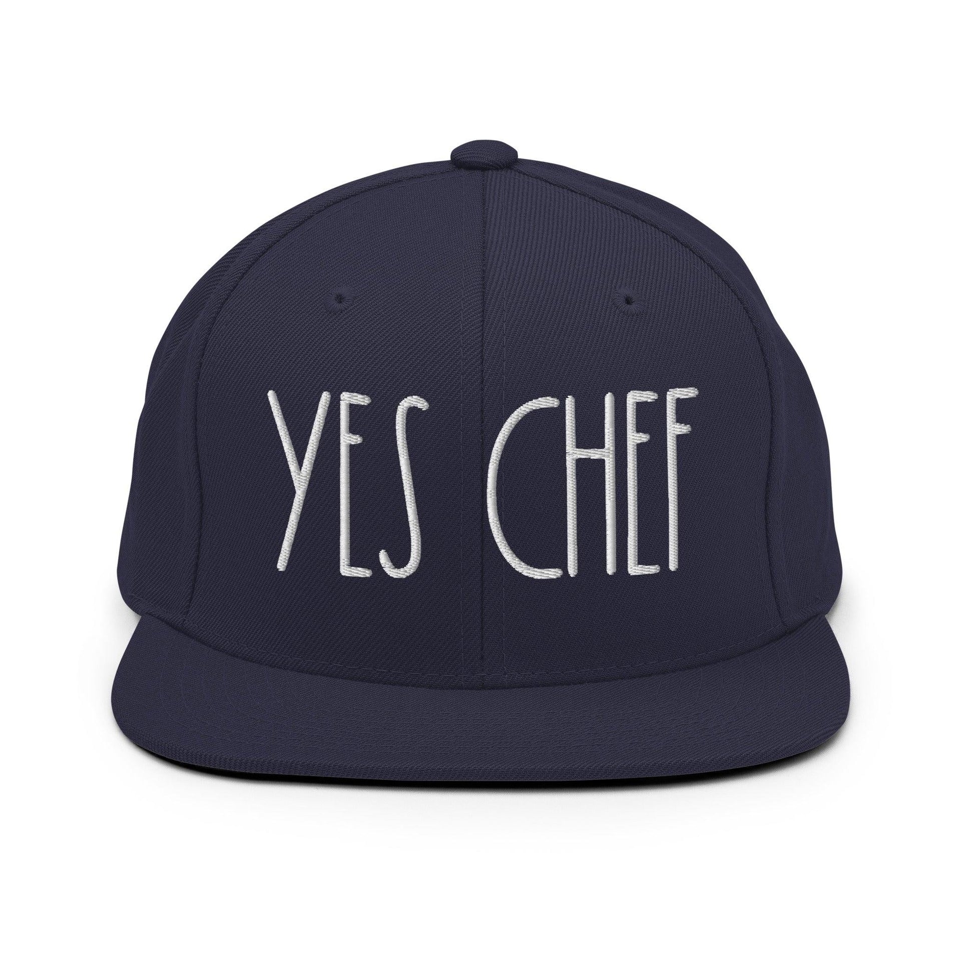 Yes Chef Bill Brim Snapback Hat Navy Capital Crowns Funny Snapback Hats