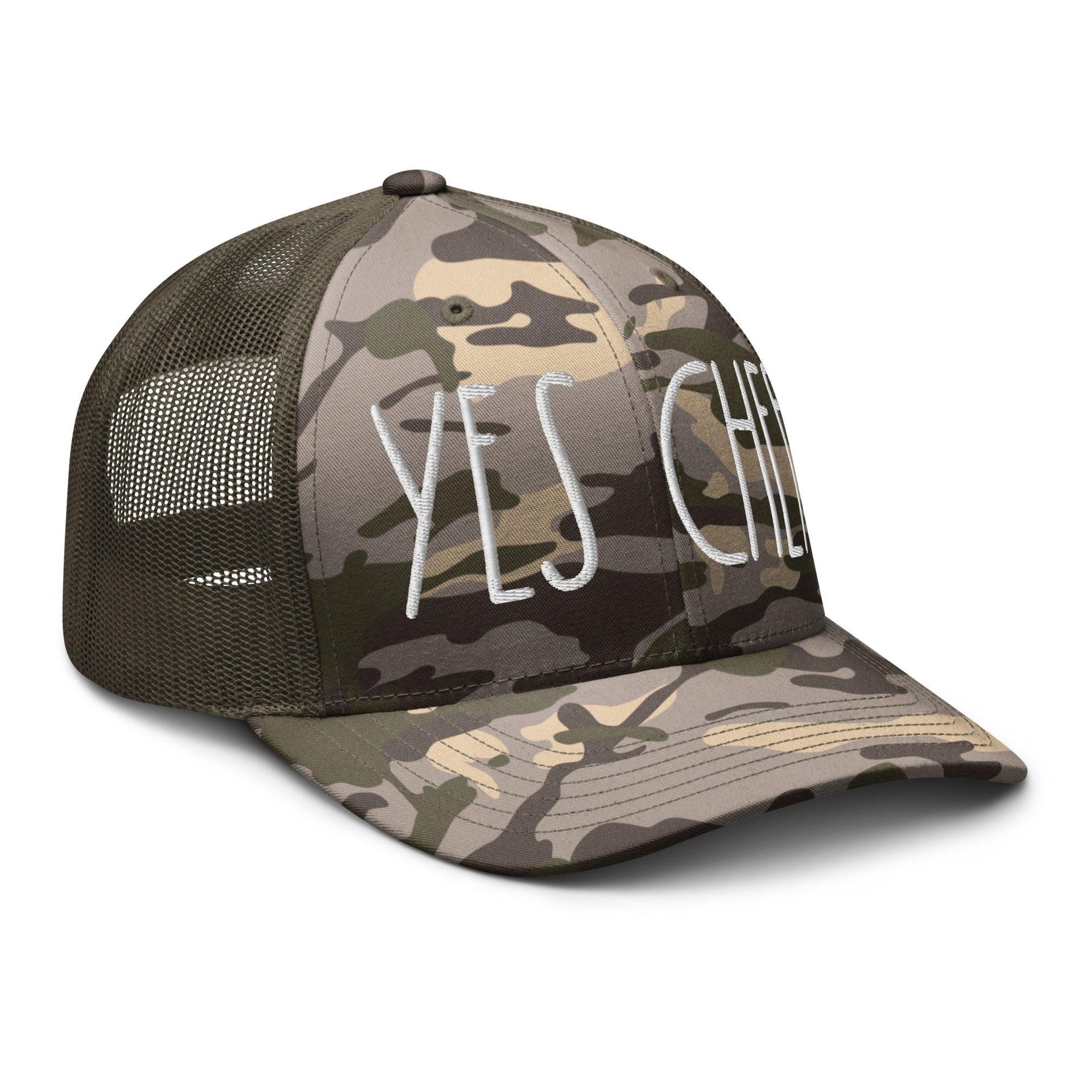Yes Chef Camo Trucker Hat Capital Crowns Funny Trucker Hats