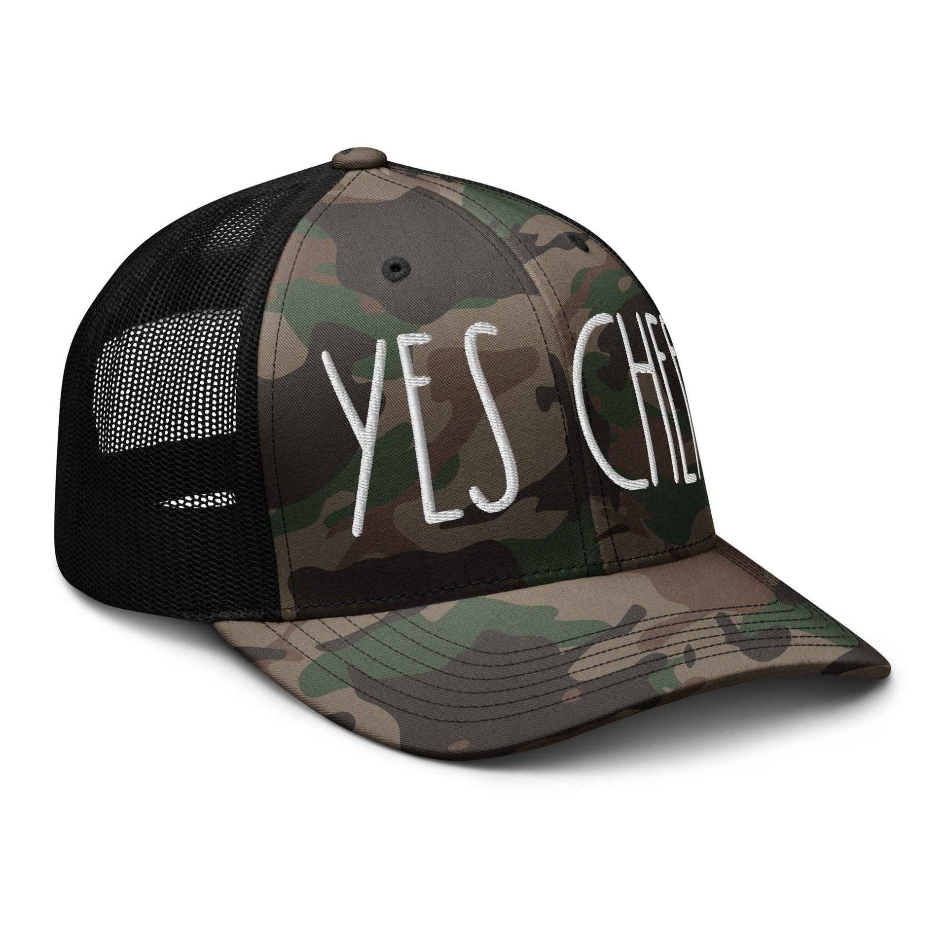 Yes Chef Camo Trucker Hat Capital Crowns Funny Trucker Hats