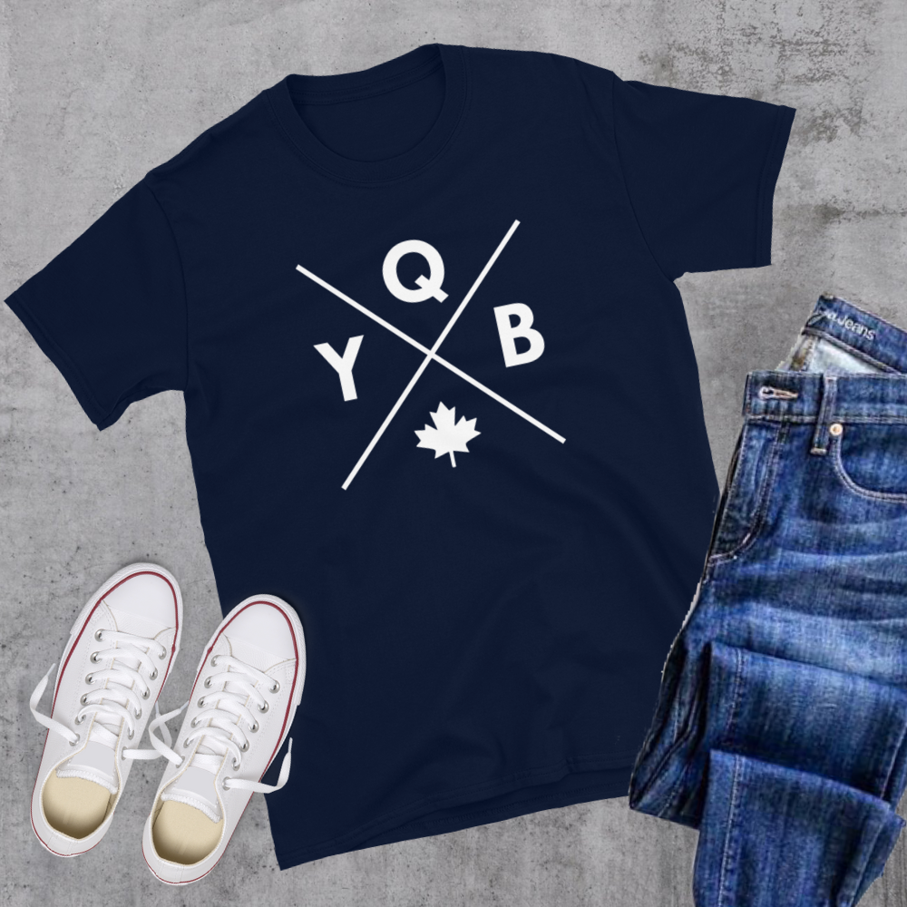 YQB 🍁 Tee Navy Canadian City Apparel Quebec quebec city