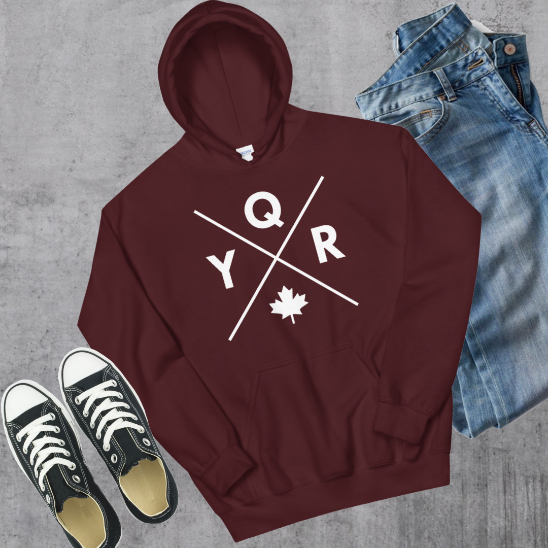 YQR 🍁 Hoodie Maroon Canadian City Apparel regina