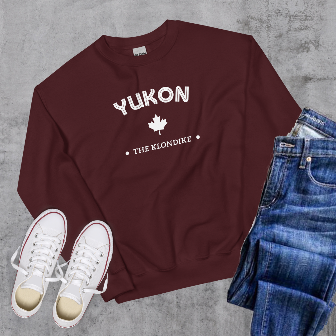 Yukon License Crewneck Maroon Canadian City Apparel Yukon