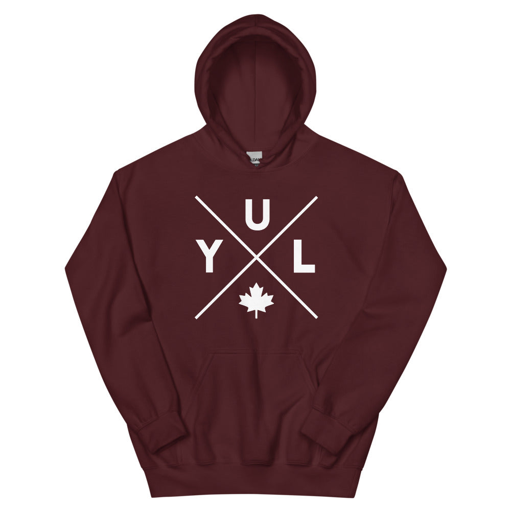 YUL Hoodie Maroon Canadian City Apparel