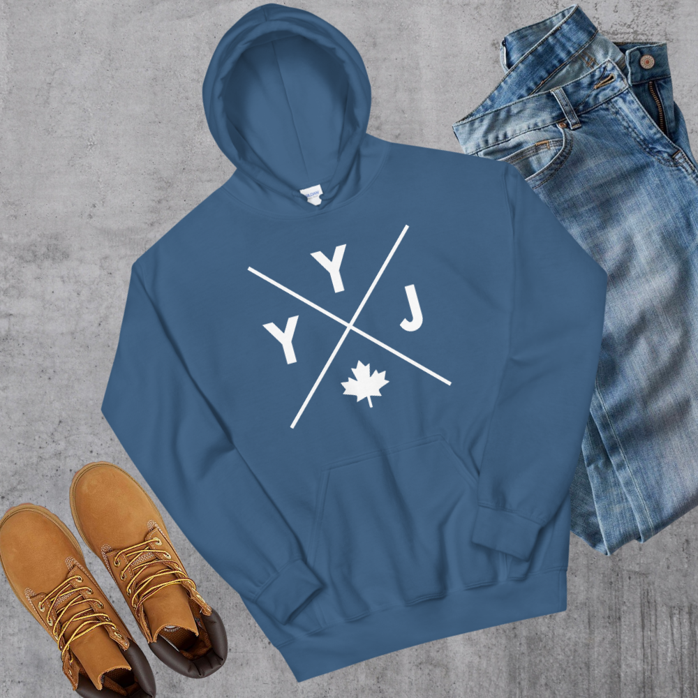 YYJ 🍁 Hoodie Indigo Blue Canadian City Apparel victoria