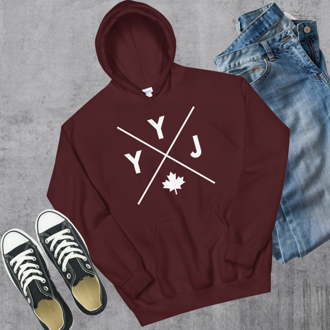 YYJ 🍁 Hoodie Maroon Canadian City Apparel victoria