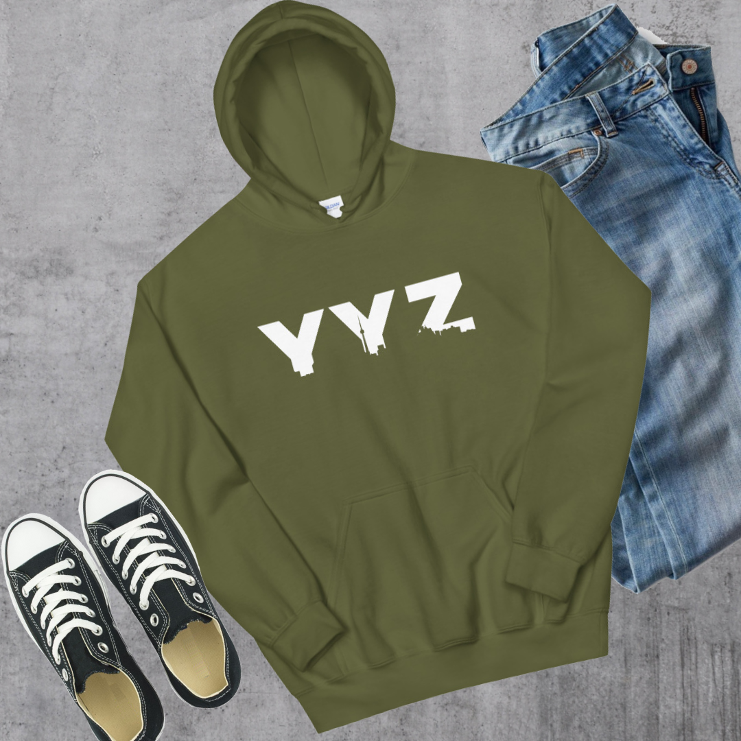 YYZ Hoodie Military Green Canadian City Apparel Toronto