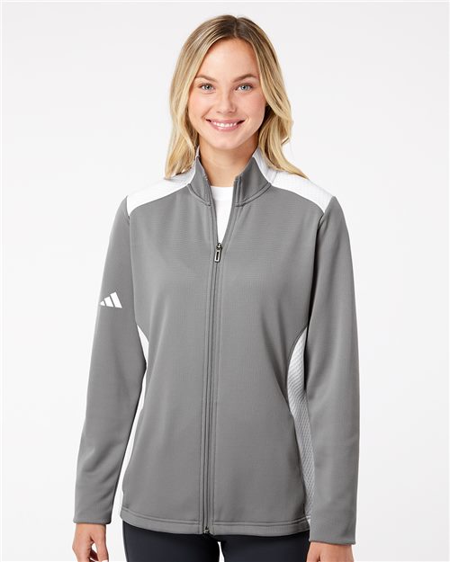 Women's Textured Mixed Media Full-Zip Jacket Outerwear