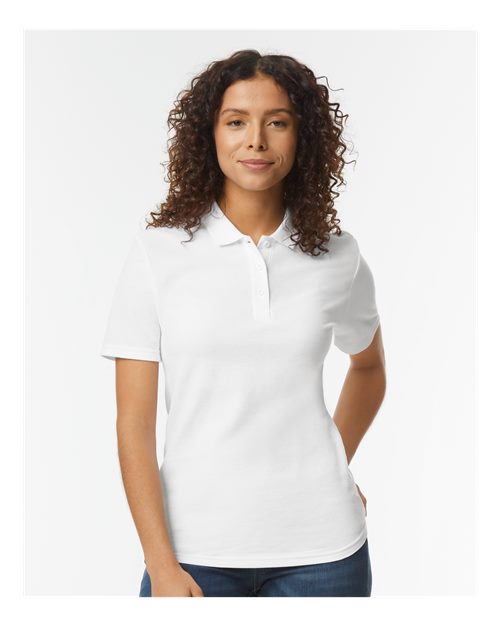 Softstyle® Women's Pique Polo White Sport Shirts