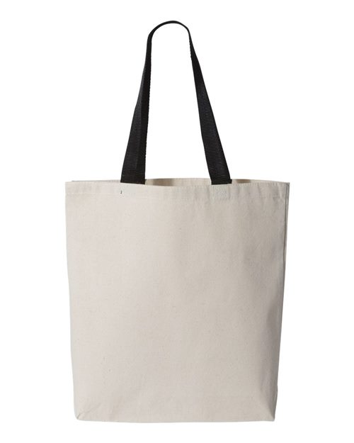 11L Canvas Tote with Contrast - Color Handles