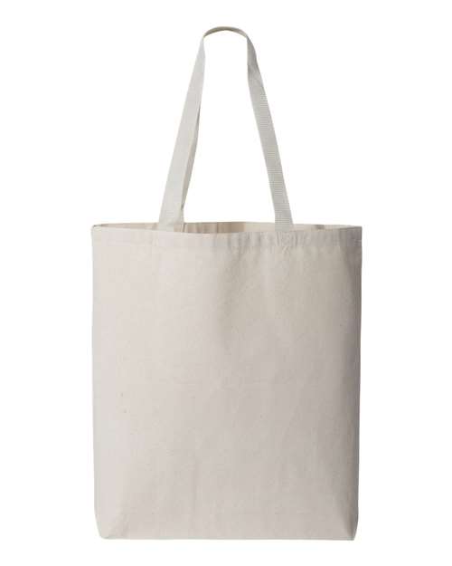 11L Canvas Tote with Contrast - Color Handles - Natural/