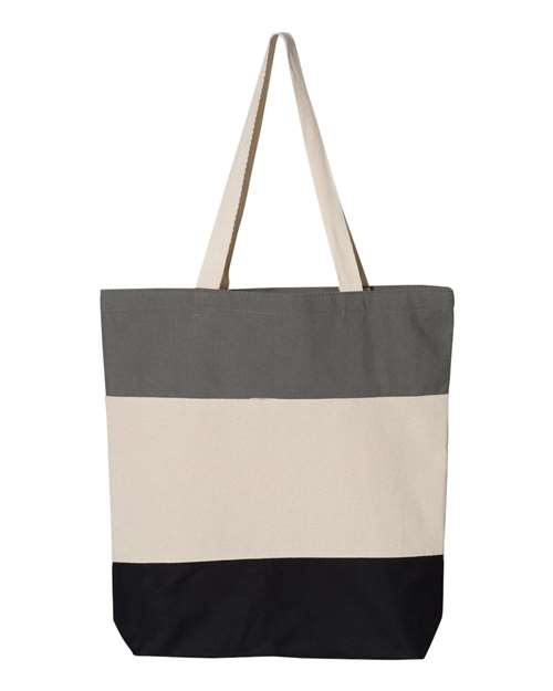 11L Tri - Color Tote - Black/ Natural/ Light Grey / One Size