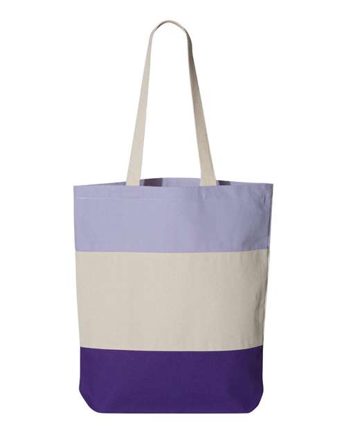 11L Tri - Color Tote - Purple/ Natural/ Lavender / One Size