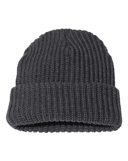 12’ Chunky Cuffed Beanie - Charcoal / One Size