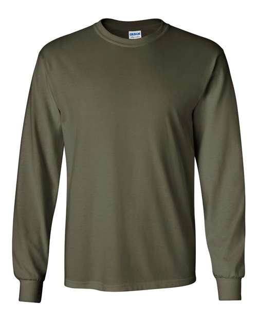 Ultra Cotton® Long Sleeve T-Shirt - Military Green Military Green T-Shirts - Long Sleeve