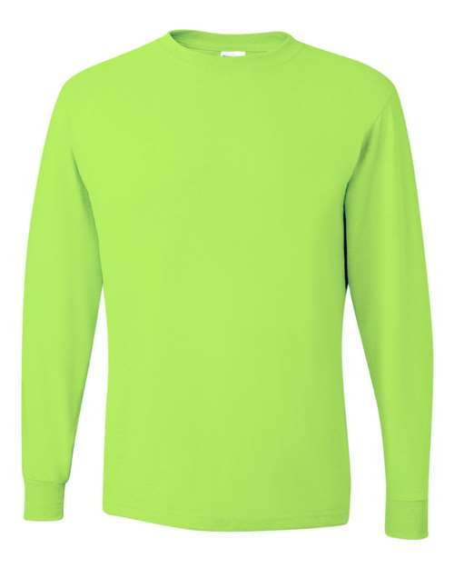 Dri-Power® Long Sleeve 50/50 T-Shirt - Safety Green Safety Green T-Shirts - Long Sleeve