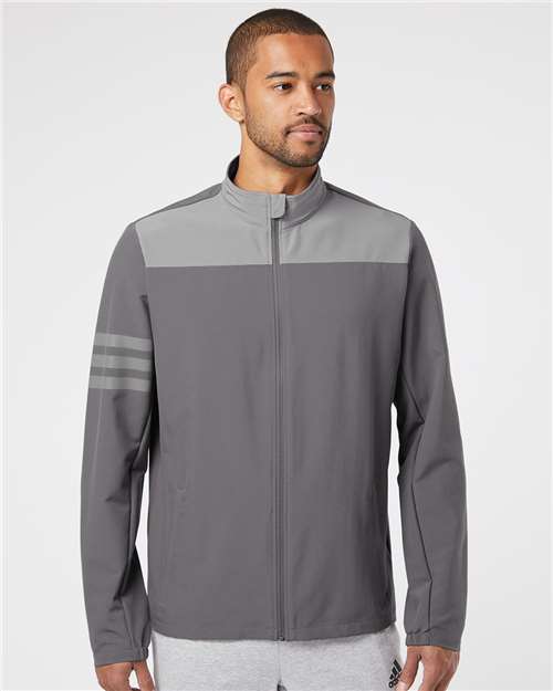 3 - Stripes Full - Zip Jacket - Grey Five/ Three / S