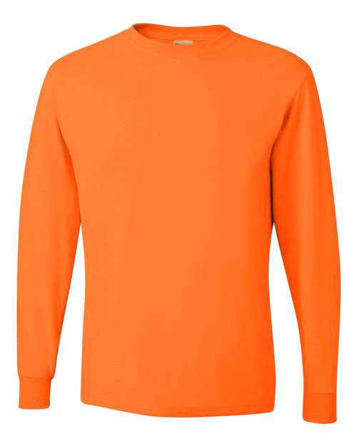 Dri-Power® Long Sleeve 50/50 T-Shirt - Safety Orange Safety Orange T-Shirts - Long Sleeve