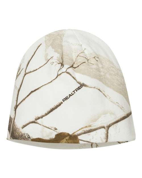 8" Licensed Camo Beanie White Realtree AP One Size Headwear - Winter