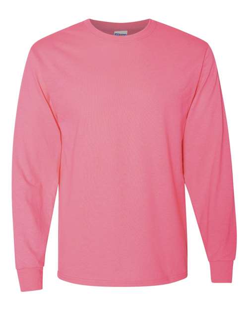 Dri-Power® Long Sleeve 50/50 T-Shirt - Neon Pink Neon Pink T-Shirts - Long Sleeve