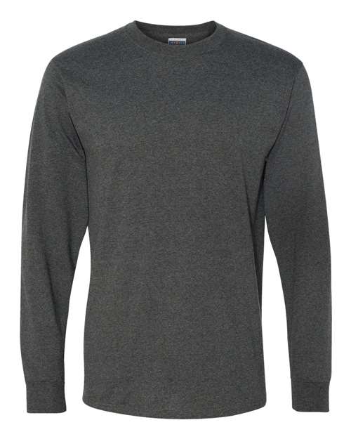 Dri-Power® Long Sleeve 50/50 T-Shirt - Black Heather Black Heather T-Shirts - Long Sleeve