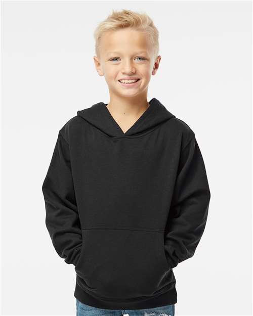 Youth Midweight Hooded Sweatshirt Black Fleece