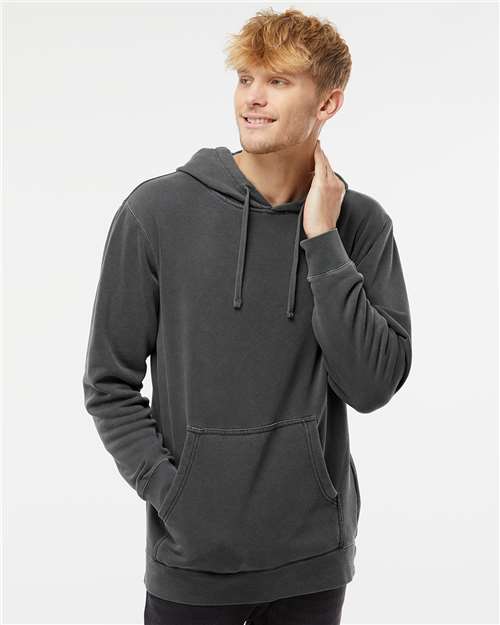 Midweight Pigment-Dyed Hooded Sweatshirt Pigment Black Fleece