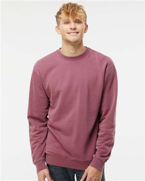 Midweight Pigment-Dyed Crewneck Sweatshirt Pigment Maroon Fleece