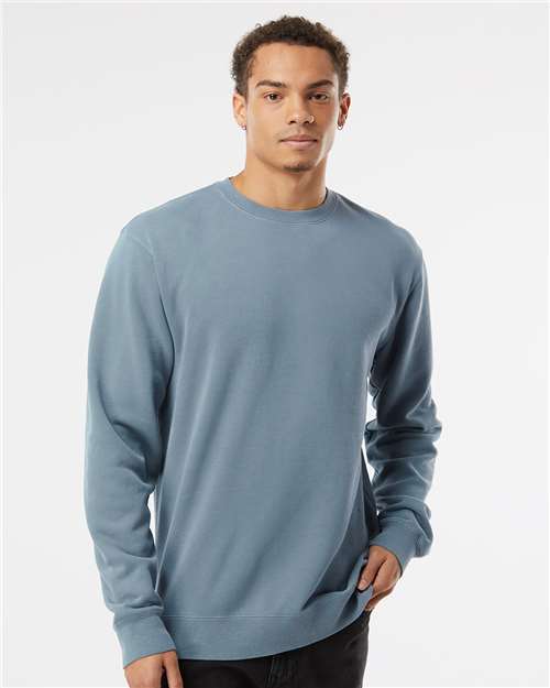 Midweight Pigment-Dyed Crewneck Sweatshirt Pigment Slate Blue Fleece