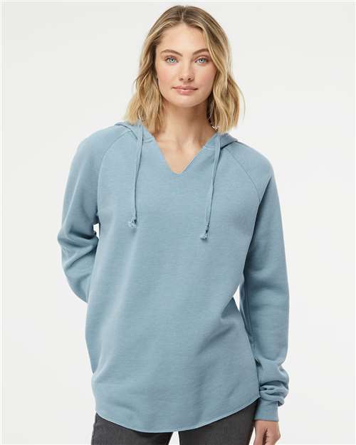 Women’s Lightweight California Wave Wash Hooded Sweatshirt - Toronto Apparel - Screen Printing and Embroidery Fleece