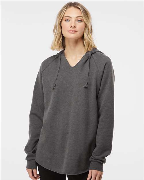 Women’s Lightweight California Wave Wash Hooded Sweatshirt - Toronto Apparel - Screen Printing and Embroidery Fleece