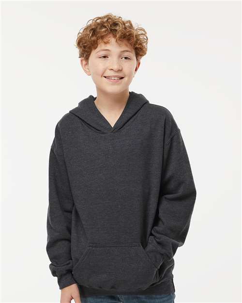 Youth Fleece Pullover Hoodie Dark Heather Fleece