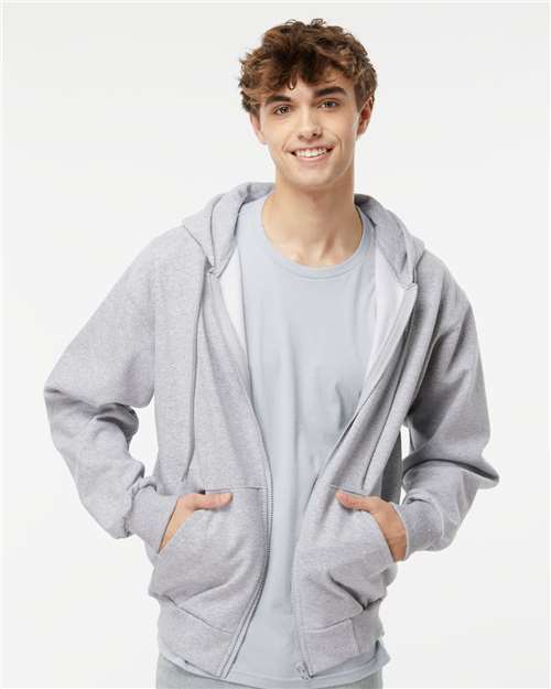 Full-Zip Hooded Sweatshirt Athletic Grey Fleece