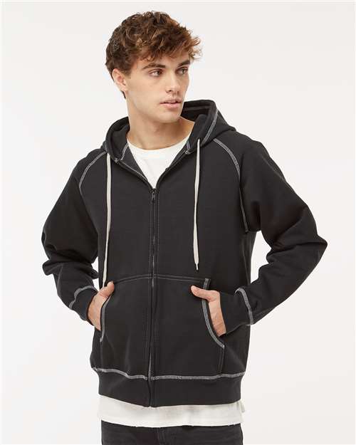 Extra Heavy Full-Zip Hooded Sweatshirt Black Fleece