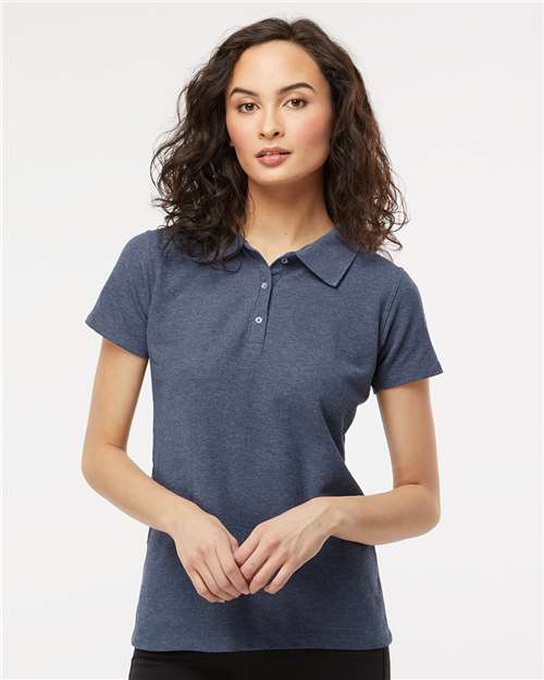 Women's Soft Touch Polo Heather Navy Sport Shirts