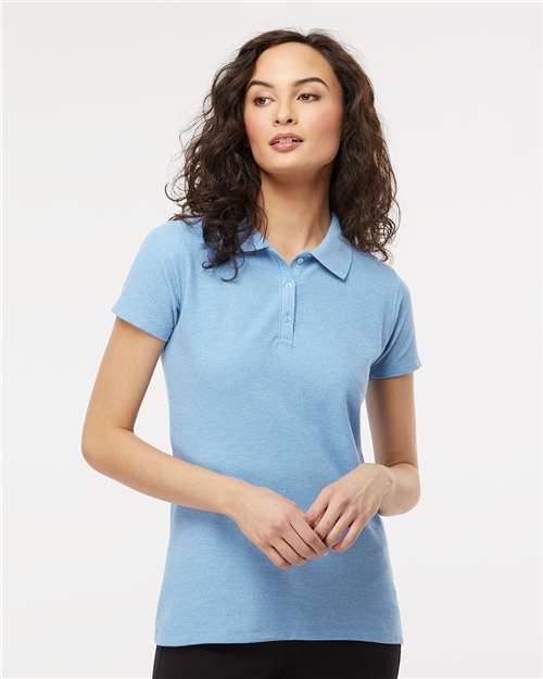 Women's Soft Touch Polo Light Blue Heather Sport Shirts