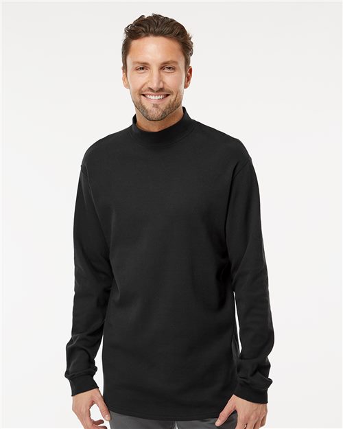 Jersey Interlock Mockneck Long Sleeve T-Shirt - Toronto Apparel - Screen Printing and Embroidery T-Shirts - Long Sleeve