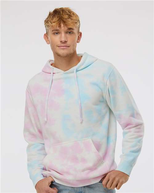 Midweight Tie-Dyed Hooded Sweatshirt Tie Dye Cotton Candy Fleece