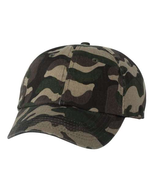 Adult Bio - Washed Classic Dad Hat - Green Camo / Adjustable