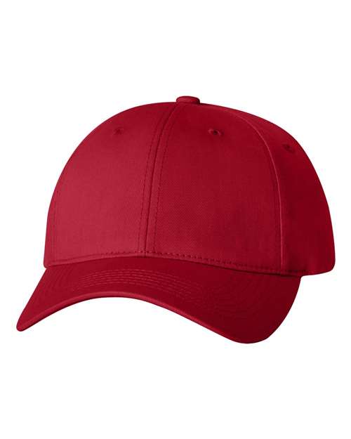Adult Cotton Twill Cap - Red / Adjustable