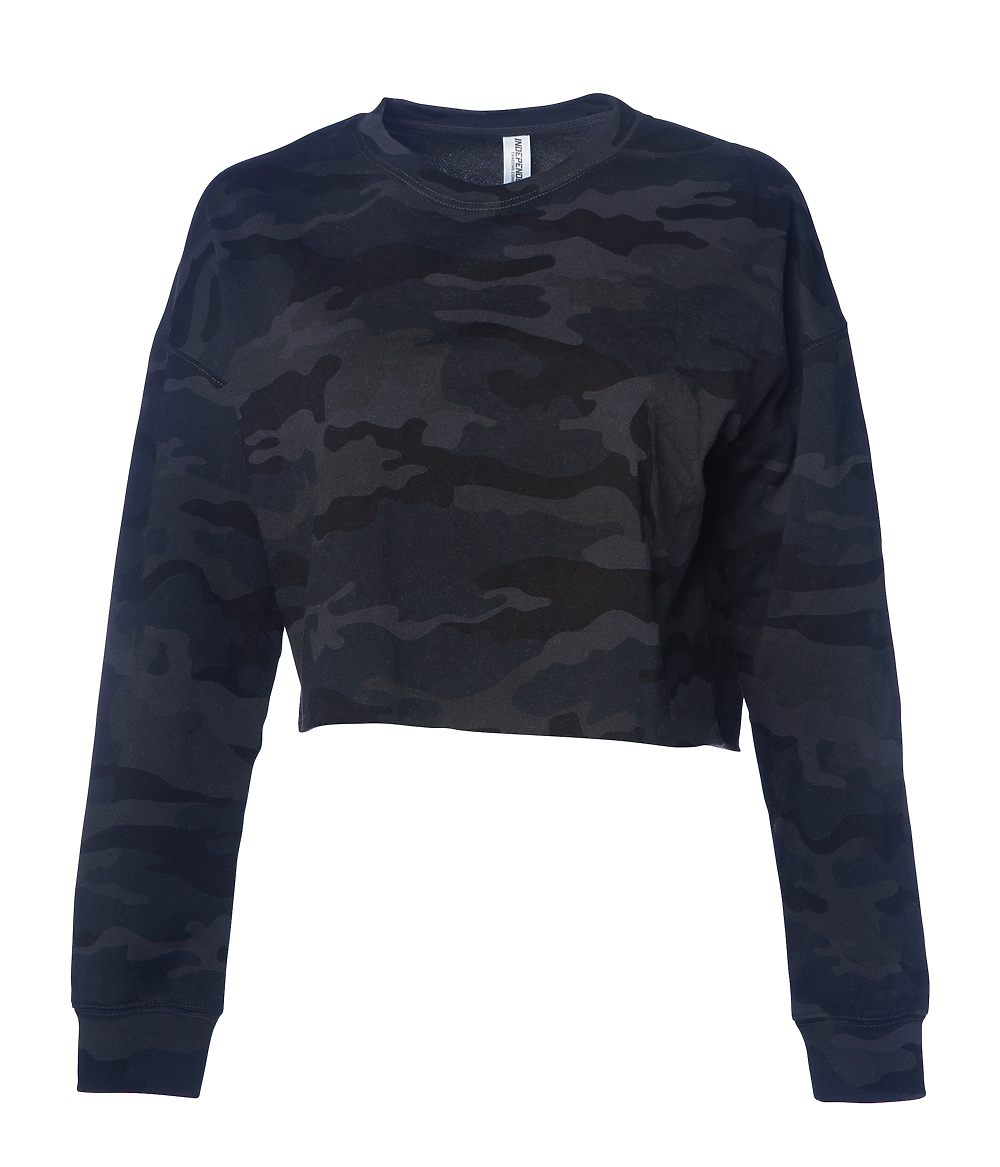 AFX24CRPC WOMEN’S LIGHTWEIGHT CROP CREW NECK - Black Camo