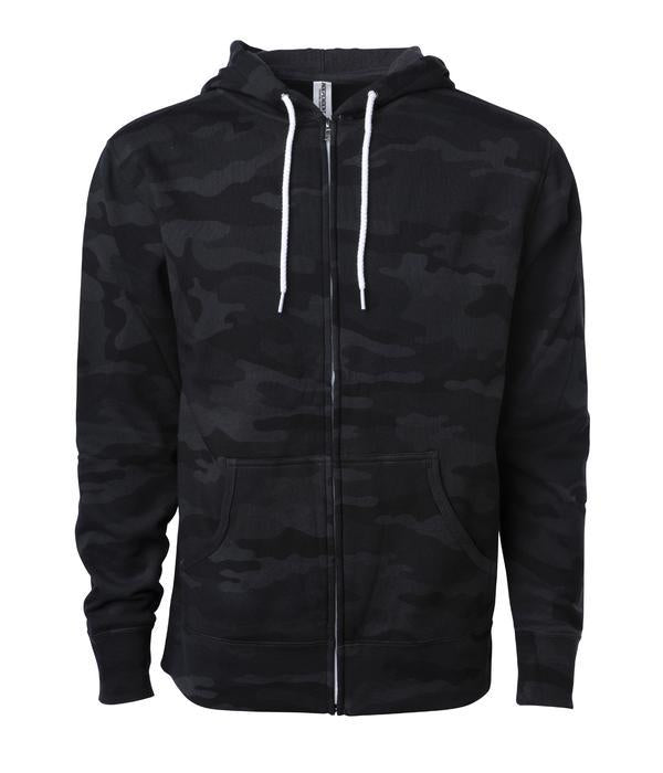 AFX90UNZ Unisex Zip Hooded Sweatshirt - Black Camo / XS ZIPS